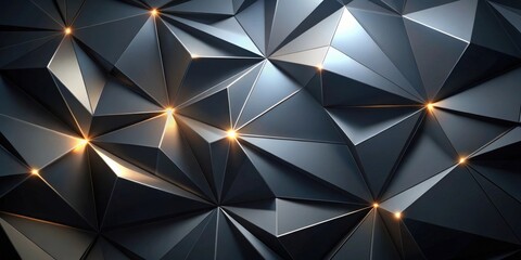 Abstract Dark Geometric Pattern with Glowing Accents A Luxurious, Textured Background Image for Modern Designs