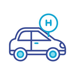 Car Sharing, Hotel Services and Rental Icon with Letter H on Black