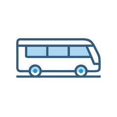 Modern Line Art Bus Icon, Transportation Vector Illustration