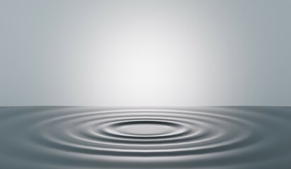 Water surface, water circle, ripple, water oasis, 3D illustration