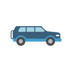 Blue SUV Illustration: Transportation, Automotive Design, and Vehicle Icon