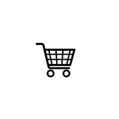 Shopping cart icon vector illustration for ecommerce retail store and online shop business concept design