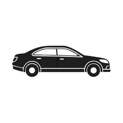 Minimalist Black Car Illustration on Black Background for Transportation and Design