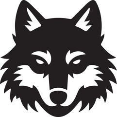 A minimalist logo design a wolf's head