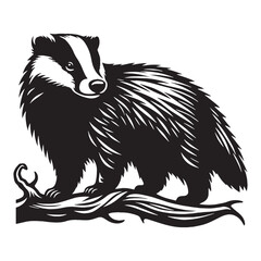 High-quality badger silhouette vector ideal for use across various digital and print platforms – badger silhouette – badger vector – badger illustration – silhouette of badger – badger icon

