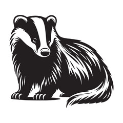 Simple badger silhouette icon vector created for use in logos and digital design projects – badger silhouette – badger vector – badger illustration – silhouette of badger – badger icon

