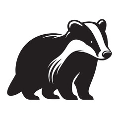 Clean badger silhouette vector featuring modern lines, perfect for branding and digital media – badger silhouette – badger vector – badger illustration – silhouette of badger – badger icon

