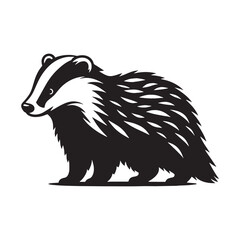 Versatile badger silhouette vector designed for both print and digital applications – badger silhouette – badger vector – badger illustration – silhouette of badger – badger icon

