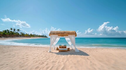 Fototapeta premium Tranquil Beach Gazebo