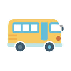 Illustration of a School Bus, Transportation, Vehicle, Isolated on Black