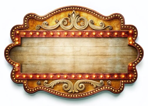 Vintage Circus Marquee Signboard Cutout - Retro Show Poster Design Element