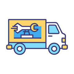 Mobile Mechanic Truck: Automotive Repair, On-Site Service Vehicle, Color Illustration