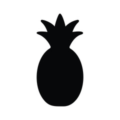 Pineapple silhouette icon vector symbol isolated on white background