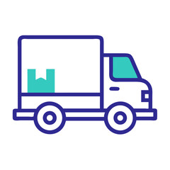 Delivery Truck Icon Illustration with Box, Logistics and Shipping concept