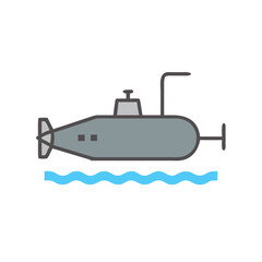 Submarine Illustration: Underwater Vessel in the Sea, Naval Transportation