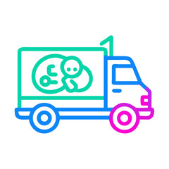 Colorful Truck with Sperm and Egg Cells for Science or Medical Purposes