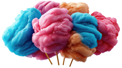 Whimsical Cotton Candy Delights: A vibrant array of fluffy, pastel-colored cotton candy treats, a sugary symphony of sweetness, evoking childhood memories and playful indulgence.