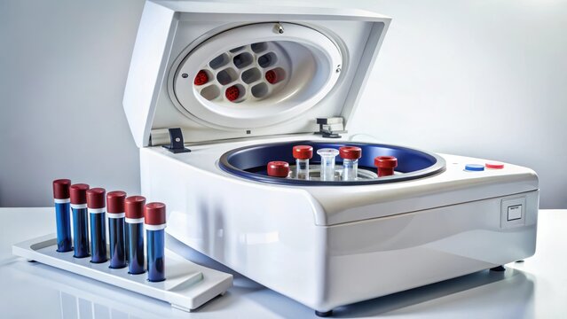 Hematocrit micro centrifuge machine with capillary tube, precision instrument for blood analysis , medical laboratory instrumentation, hematocrit test equipment