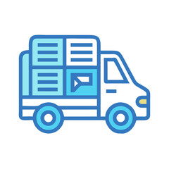 Delivery Truck Icon with Boxes, Shipping, and Logistics Illustration