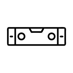 Illustration of a spirit level tool with two circular vials for measuring horizontal alignment precisely