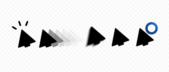 Mouse pointer trace. Cursor loading. Pointer click. Cursor mouse icon. Click cursor 