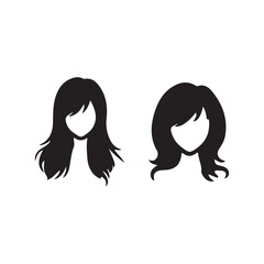 silhouette of a girl with long hair