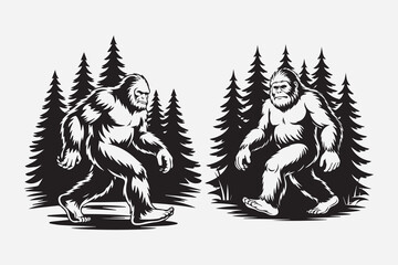 Bigfoot illustration vector
