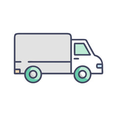 Illustration of a Delivery Truck, Express Shipping and Moving Services
