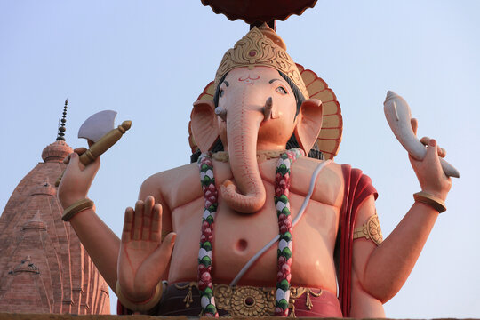 Enormous Ganesh Statue at Chitrakoot Dham Ashram in Vrindavan, India