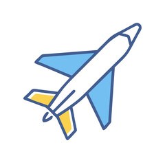 Airplane Icon on Black Background - Travel, Flight, and Transportation Theme