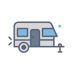 Cute Caravan Illustration: Travel, Adventure, and Camping Vector Design