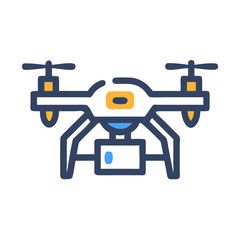 Fototapeta premium Modern Drone Icon with Camera for Aerial Photography and Videography