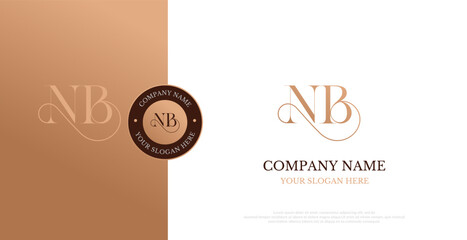 Initial NB Logo Design Vector 