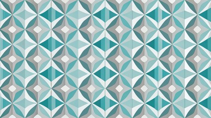 Seamless Teal and Gray Geometric Pattern for Textile Design and Surface Decoration