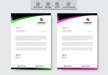 Flat creative business letterhead template