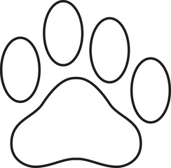 Dog paw print. Paw icon. Vector illustration.