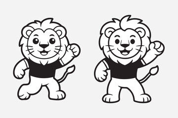 Fototapeta premium walking lion illustration vector