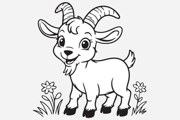  baby goat illustration vector