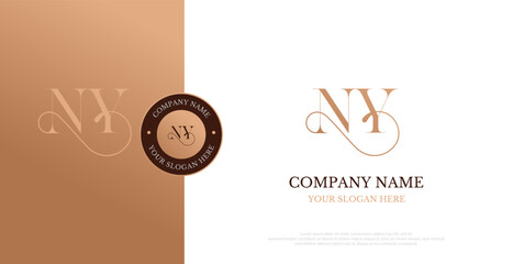 Initial NY Logo Design Vector 