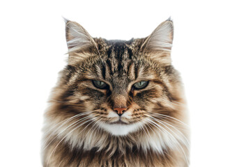 Obraz premium Majestic Cat Portrait: A striking close-up of a regal cat with mesmerizing eyes, exuding an aura of poise and allure.