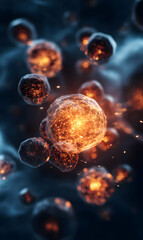 Naklejka premium Quantum Particle Aggregation Displaying Luminous Energy Fields and Interconnected Networks of Light