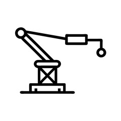 Industrial Crane Vector Icon - Construction Equipment Design