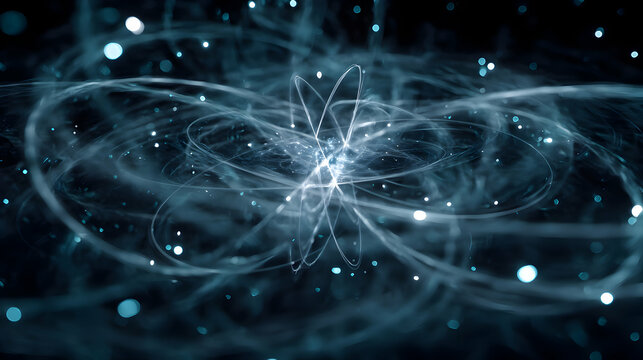 Entangled particles in a quantum realm of superposed states creating a mystic energy wave effect