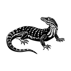 Australian lizard illustration in vintage style 
