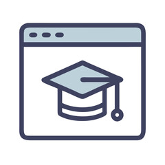 Graduation Cap and Online Education Icon