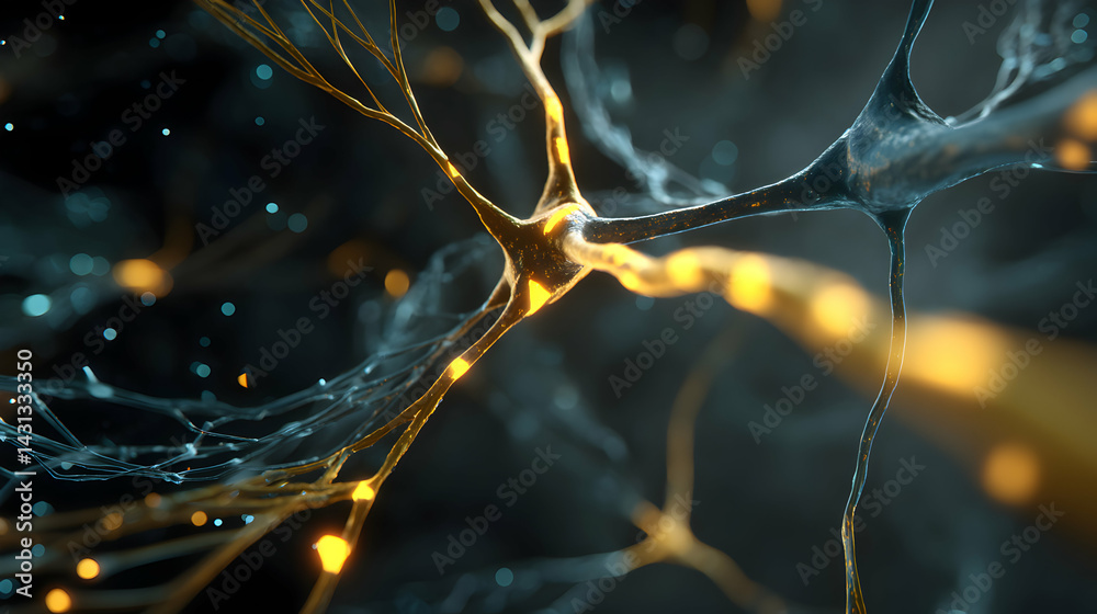 Poster illuminated pathways an abstract neural network visualization pulsing with dynamic energy and interc