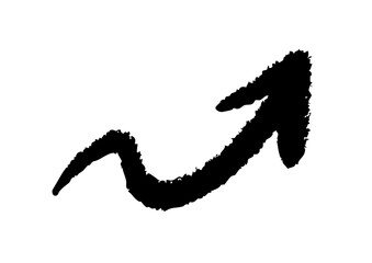 手書きのカーブ矢印 ベクター 黒