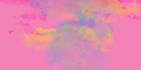 Pink watercolor background for your design, Brush stroked painting of colorful watercolor. Abstract image of exploded colorful powder, digital illustration. 
