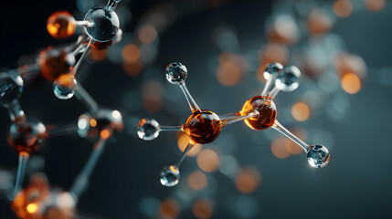 Detailed Molecular Structure Depicting Scientific Innovation and Connectivity in an Abstract Form