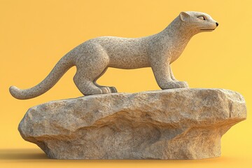 Fototapeta premium Digital rendering of a sculpted animal figure.